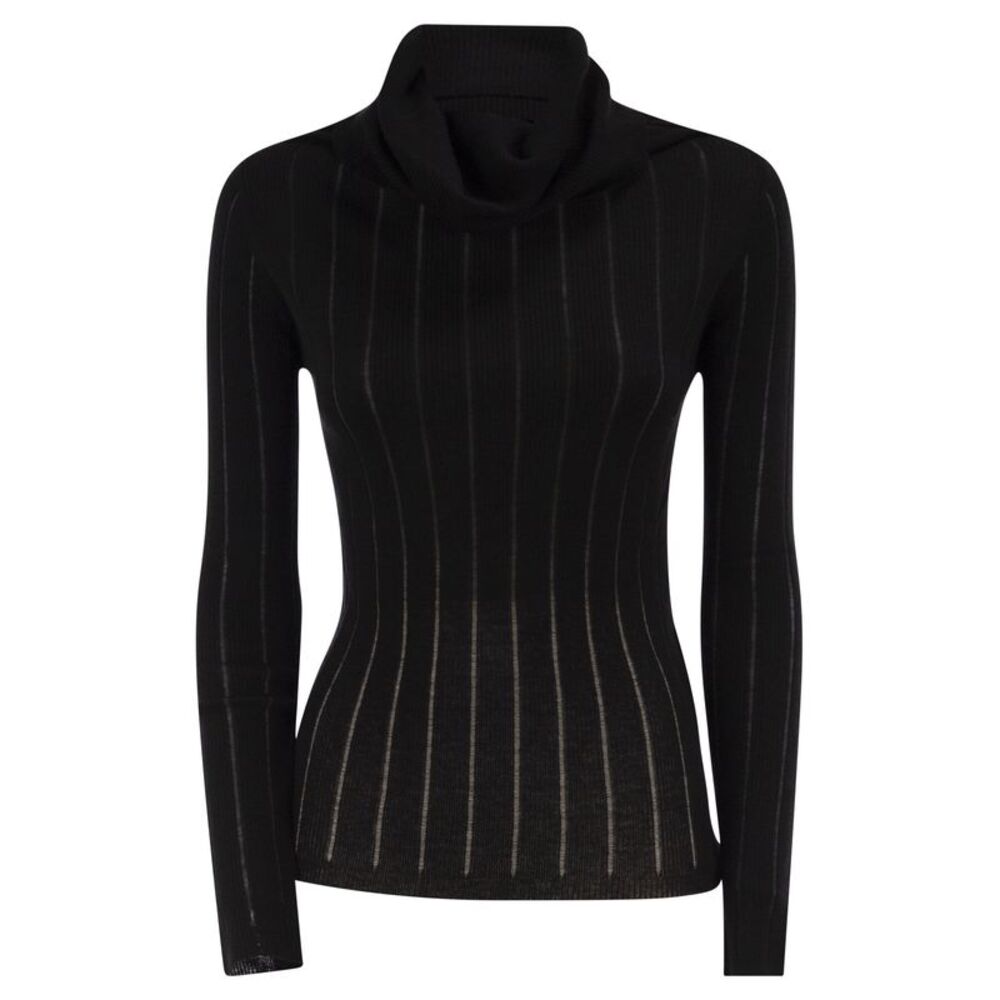 Maxmara Studio Women Mstbadesse – Fitted Silk And Wool Ribbed Turtleneck